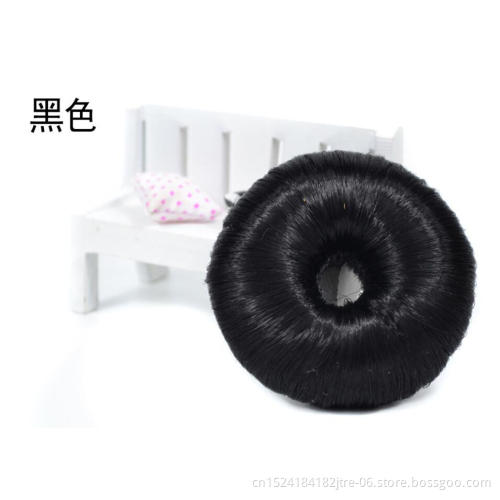 girl donut hair bun piece, perfect small nylon doughnut hair ring bun, grey foam donut round hair bun set